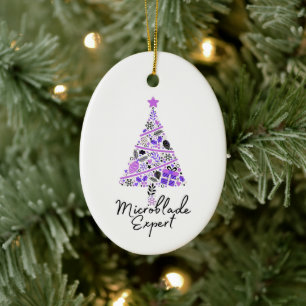 Microblader gift- Microblade Artisit Christmas Ceramic Ornament