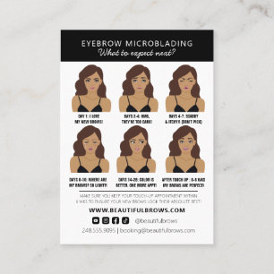 Microblading Aftercare Instructions & Appointment Business Card