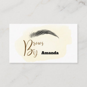 Microblading artist in brown colour business card