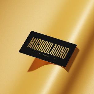 Microblading Black And Gold  Business Card