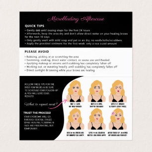 Microblading Brow Aftercare Appointment Reminder B Business Card