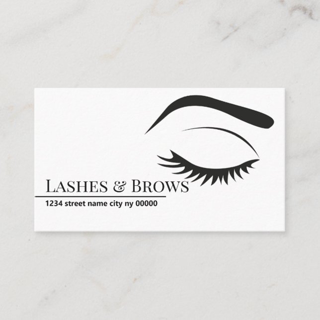 Microblading Brows & Lashes, Eyelash Extensions Business Card (Front)