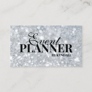 Microblading Eyebrow Permanent Makeup Glitter Grey Business Card