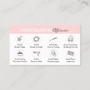 Microblading Healing Aftercare Instruction Business Card