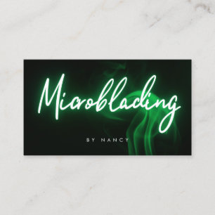Microblading Neon Green  Business Card