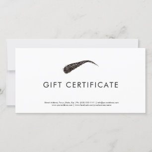 Microblading Simple Modern Gift Certificate Thank You Card