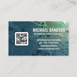 Microchip Circuit Board QR Code Business Card