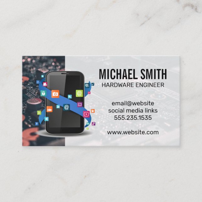 Microchip | Motherboard Technology | Smart Phone  Business Card (Front)