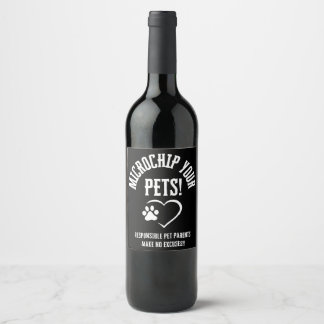 Microchip Your Pets Vin Bottle Étiquette