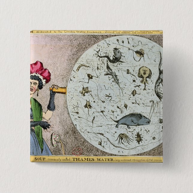 Microcosm dedicated to the London Water 2 Inch Square Button (Front)