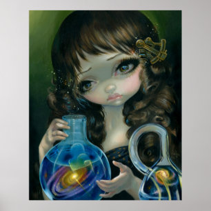 Microcosm:  Galaxy ART PRINT big eye lowbrow art