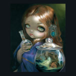 Microcosm: Sea Monsters ART PRINT pop surrealism<br><div class="desc">"Microcosm: Sea Monsters" is the fourth painting in my Microcosms series - delving into the theme of Alchemical microcosms - miniature life and worlds created in glass jars or beakers. This instalment features a beautiful girl painted in a very classical style, based on my niece Eleanor - holding a raging...</div>