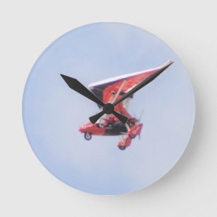 Microlight Airplane Round Clock