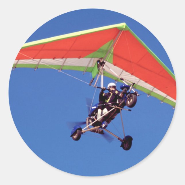 Microlight Flying In Sky, Western Cape Classic Round Sticker (Front)