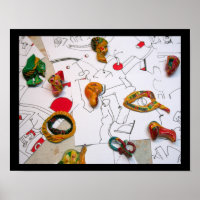 Micromanethiques Installation on drawings Poster