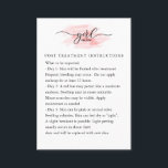 Microneedling Aftercare Instructions Card<br><div class="desc">Perfect little after care card for your clients. Customize with any aftercare instructions you wish to share. For additional matching marketing materials, custom design or logo enquiry, please contact me at lauralise@iyhtvdesigns.com and I will reply within 24 hours. Add your custom wording to this design by using the "Edit this...</div>