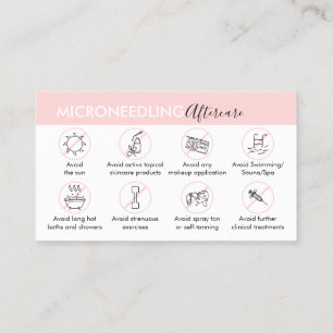 Microneedling Aftercare Post Instruction Business Card