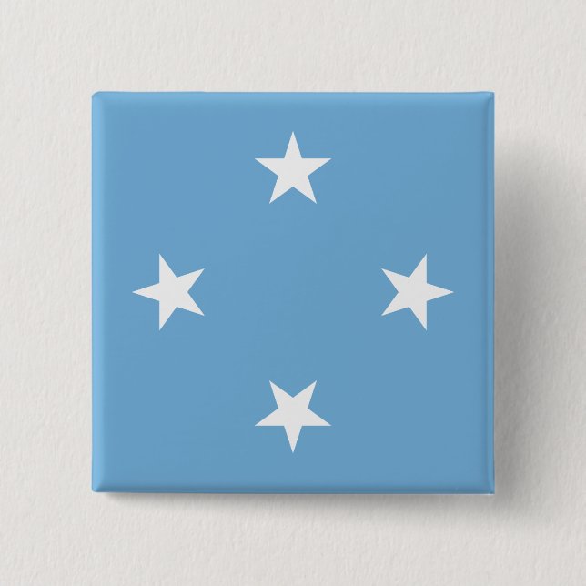 Micronesia Flag 2 Inch Square Button (Front)