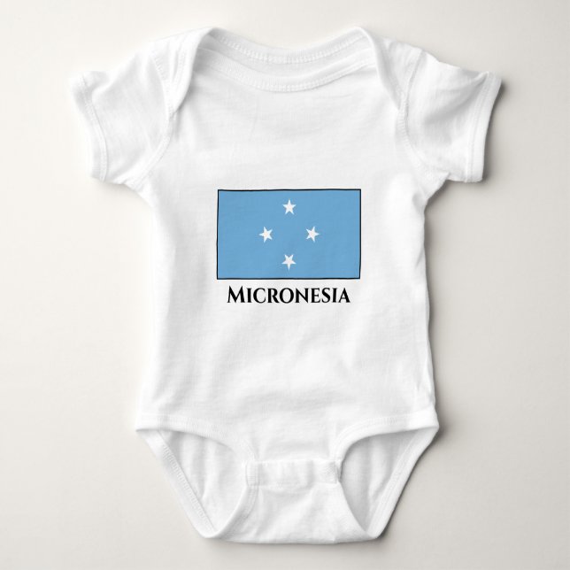 Micronesia Flag Baby Bodysuit (Front)