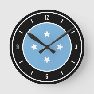 Micronesia Flag Elegant Round Clock