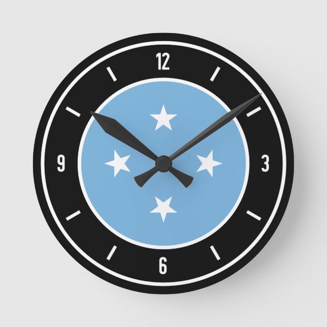 Micronesia Flag Elegant Round Clock (Front)