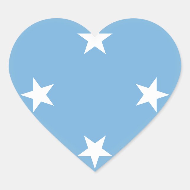 Micronesia Flag Heart Sticker (Front)