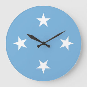 Micronesia Flag Large Clock