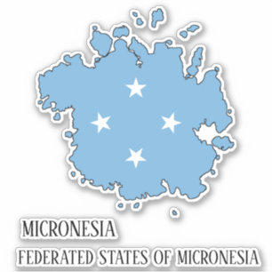 Micronesia Flag Map Outline