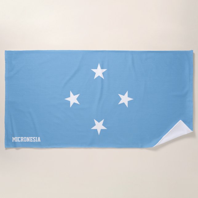 Micronesia Flag Splendid Patriotic Beach Towel (Front)