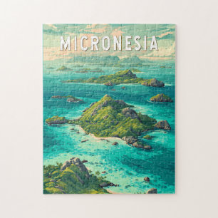 Micronesia Illustration Travel Art Vintage Jigsaw Puzzle