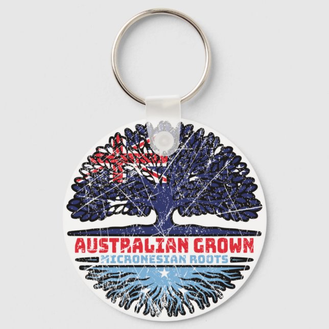 Micronesia Micronesian Australian Australia Tree Keychain (Front)