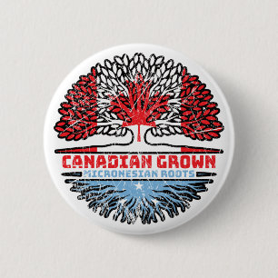 Micronesia Micronesian Canadian Canada Tree Roots 2 Inch Round Button