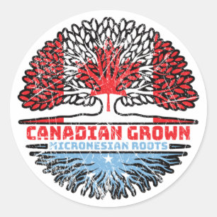 Micronesia Micronesian Canadian Canada Tree Roots Classic Round Sticker