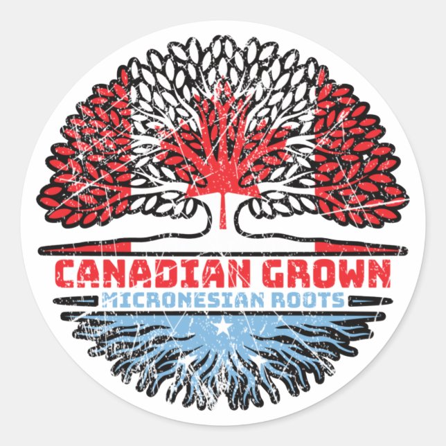 Micronesia Micronesian Canadian Canada Tree Roots Classic Round Sticker (Front)