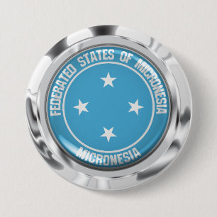 Micronesia Round Emblem 3 Inch Round Button