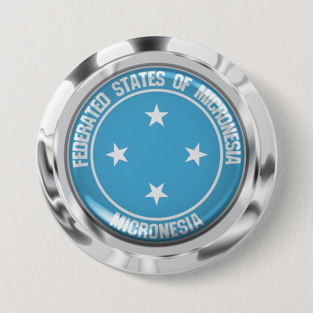 Micronesia Round Emblem 3 Inch Round Button (Front)