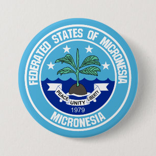 Micronesia Round Emblem 3 Inch Round Button