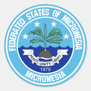 Micronesia Round Emblem Classic Round Sticker