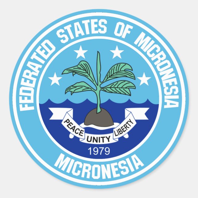 Micronesia Round Emblem Classic Round Sticker (Front)