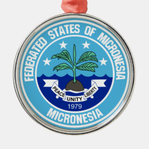 Micronesia Round Emblem Metal Ornament