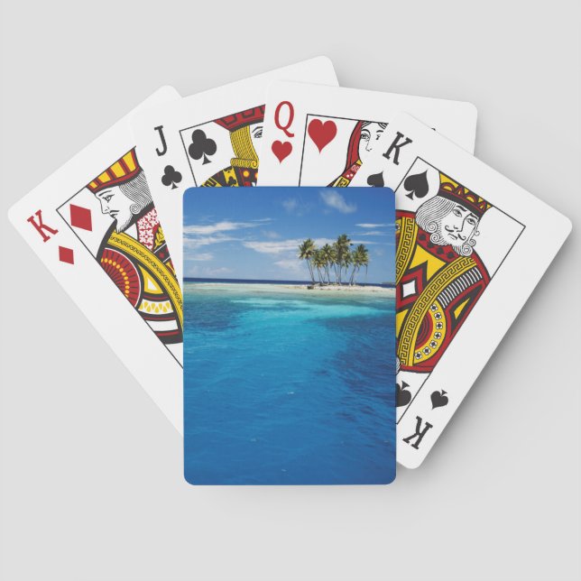 Micronesia, Tonowas, View of idyllic tropical Playing Cards (Back)
