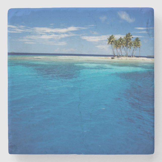 Micronesia, Tonowas, View of idyllic tropical Stone Coaster (Front)