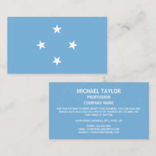 Micronesian Flag, Federated States of Micronesia Business Card