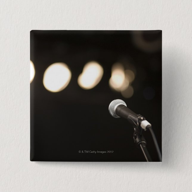 Microphone and Spotlights 2 Inch Square Button (Front)