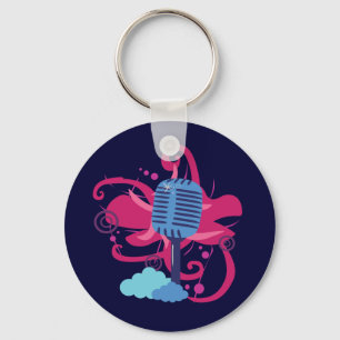 Microphone Art Explosion Keychain