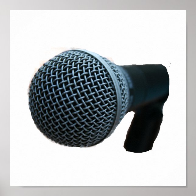 Microphone close up mic cutout design poster (Front)