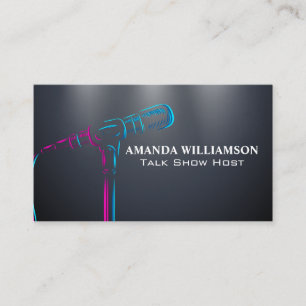 Microphone Colourful   Entertainment Singing Business Card