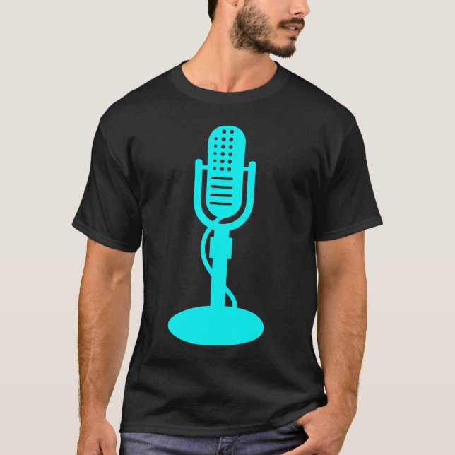Microphone - Cyan T-Shirt (Front)