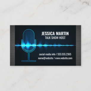 Microphone Digital Sound Wave Business Card