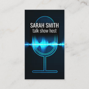 Microphone Digital Sound Wave Business Card
